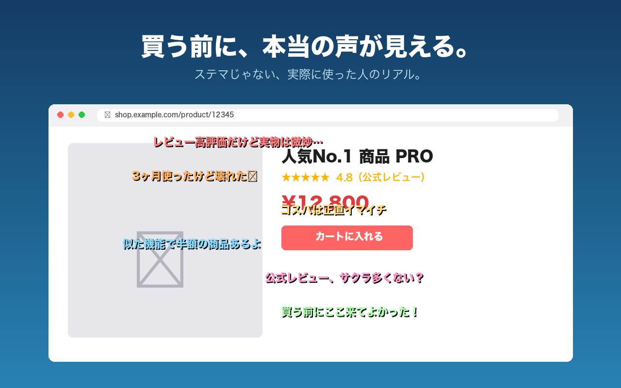 商品ページでの活用例
